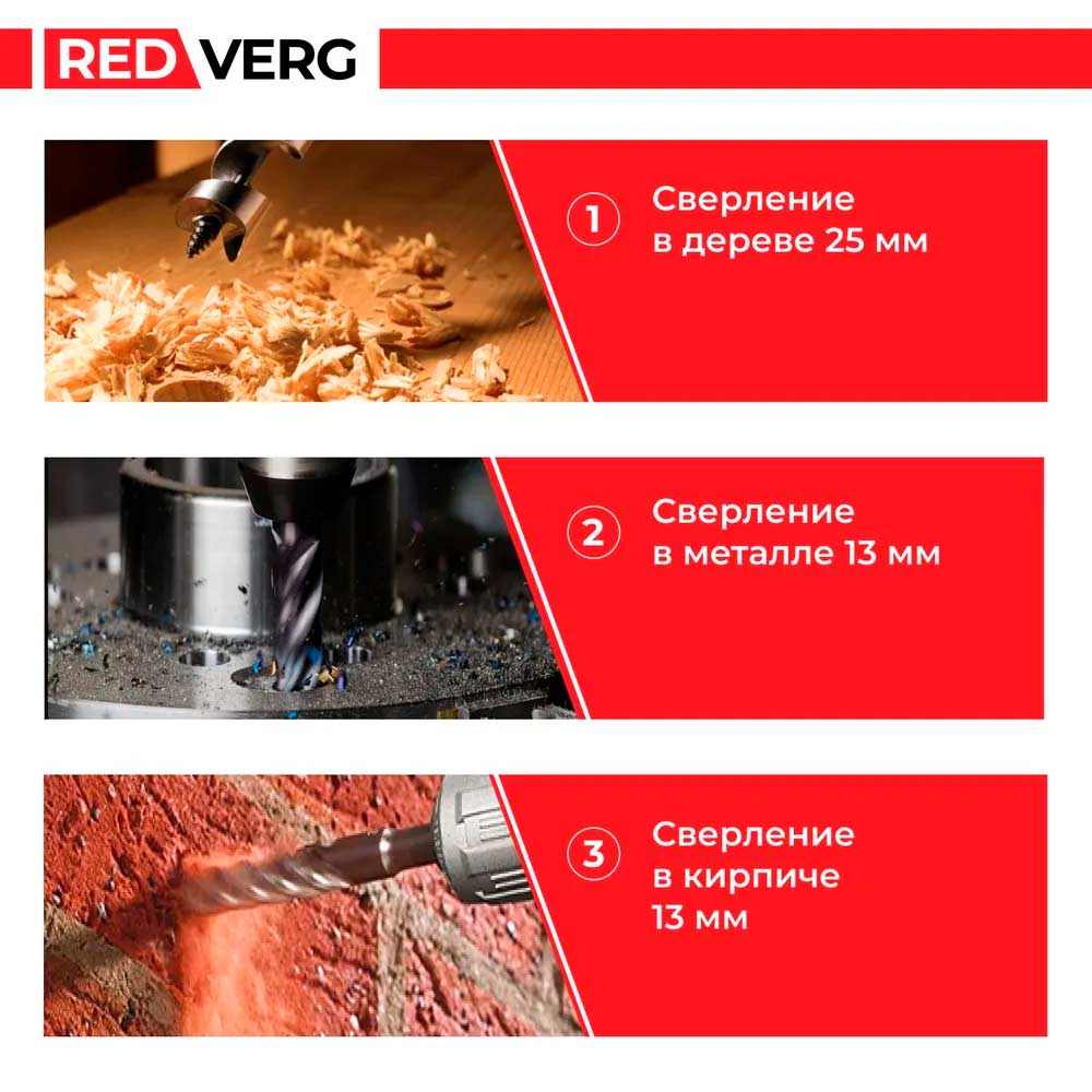 Дрель REDVERG Basic ID500S ударная (БЗП) - 1